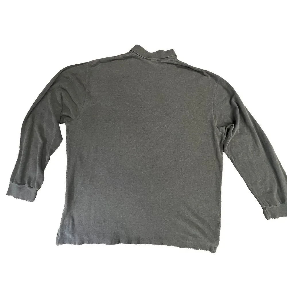 Vtg Ralph Lauren Polo Shirt Mens Extra Large XL Gray Long Sleeve  Pony Cotton